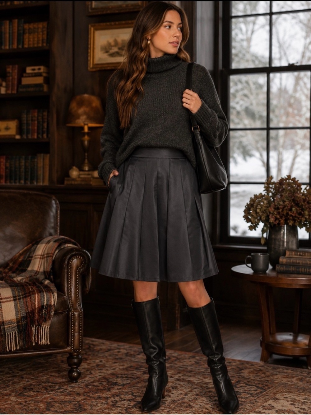 Belle Isle by Torrid Black Box Pleat A-Line Skirt Size 12 Pockets